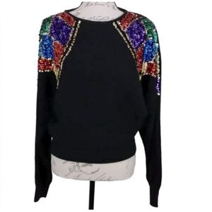 Vintage | 80’s De Rotchild Silk Sequence Sweater | Women’s Size L
